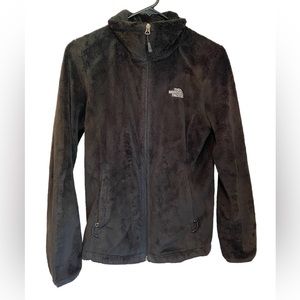 North Face Black Fuzzy zip up Jacket Size XS